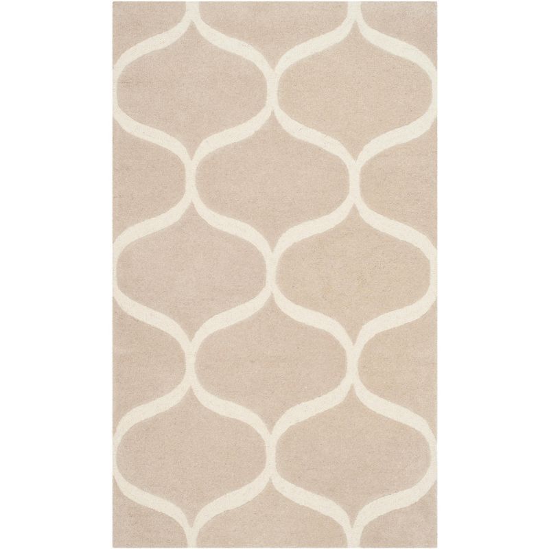 Handmade Light Beige/Ivory Wool Tufted Area Rug 3' x 5'