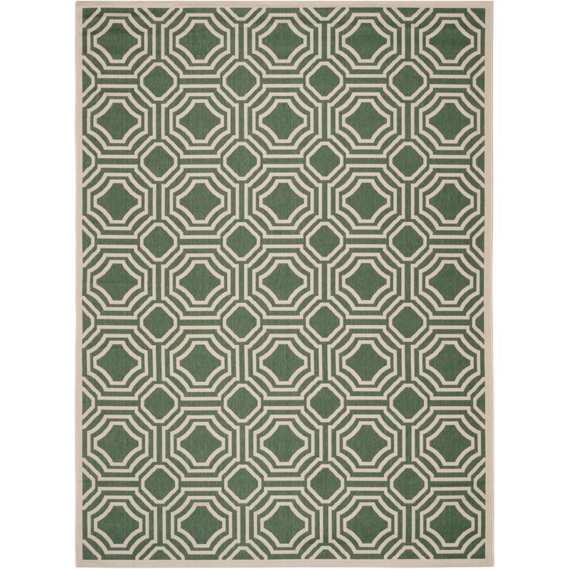 Greenwich Easy-Care Dark Green & Beige 9' x 12' Outdoor Rug