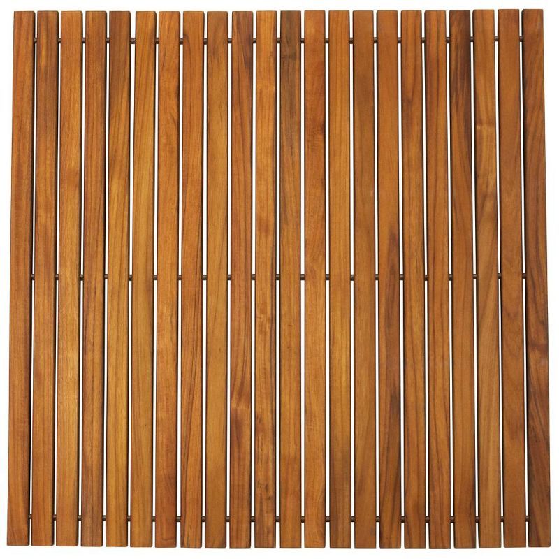 Nordic Teak 30" x 30" Oiled Shower and Bath Mat with Rubber Footing