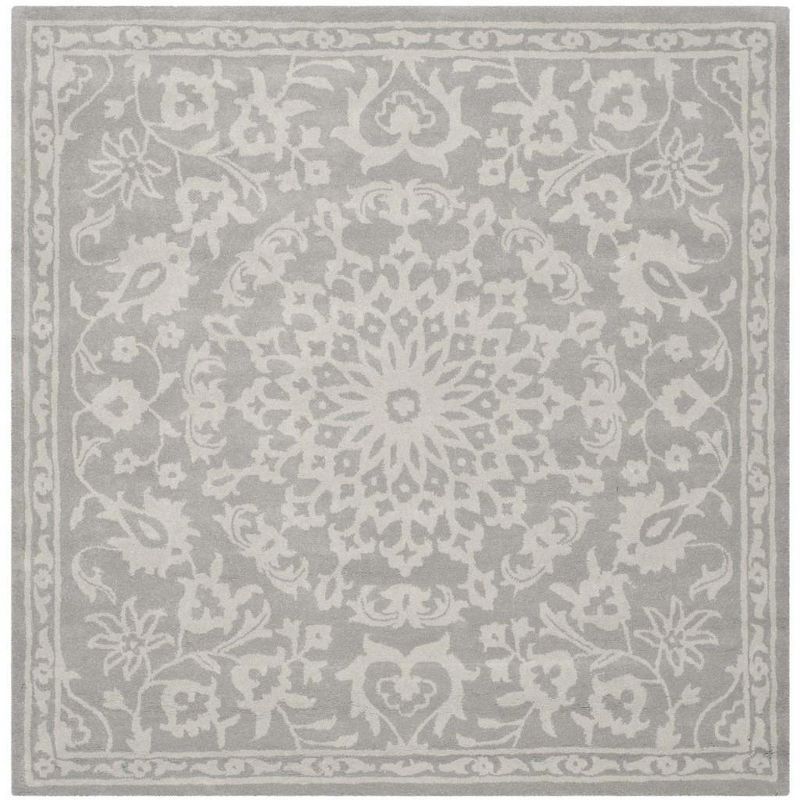 Bella 6' x 6' Gray Hand-Tufted Wool Area Rug