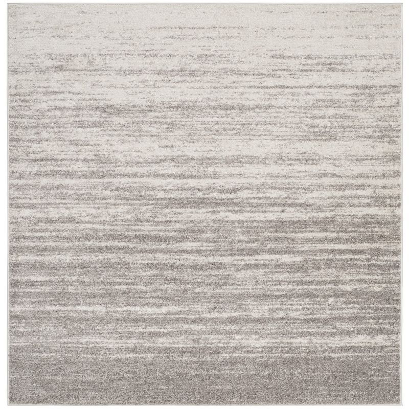 Gray Hand-knotted Synthetic Square Area Rug