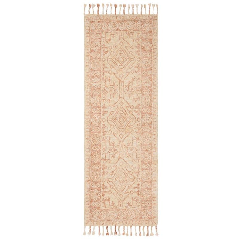 Ivory Geometric Hand-Tufted Wool Runner Rug - 2'3" X 7'