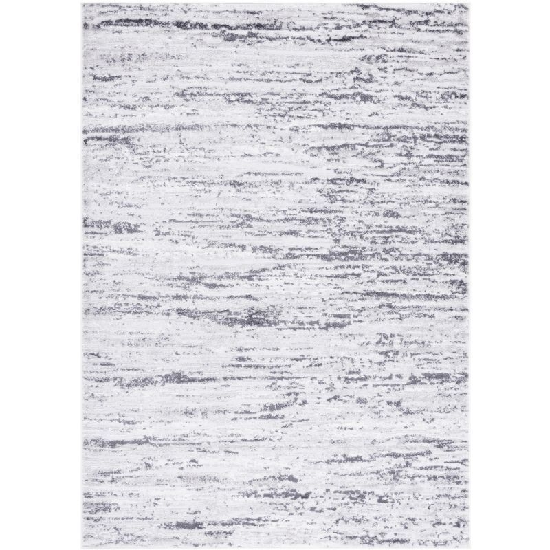 Amelia 3' x 5' Light Grey and Charcoal Synthetic Area Rug