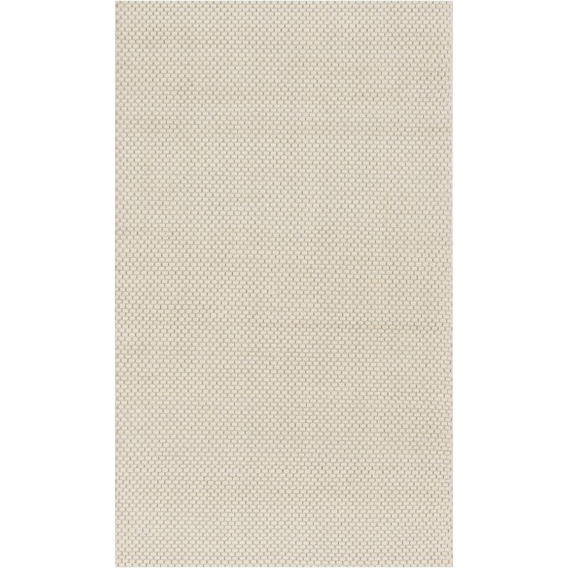 Ivory Handwoven Wool and Synthetic 4' x 6' Area Rug