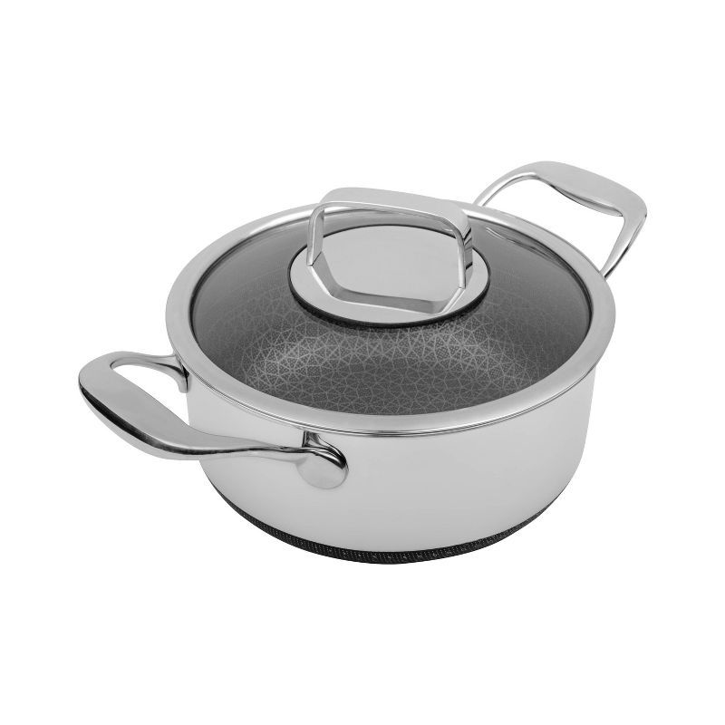 DiamondClad 3-Quart Hybrid Nonstick Stainless Steel Pot with Lid