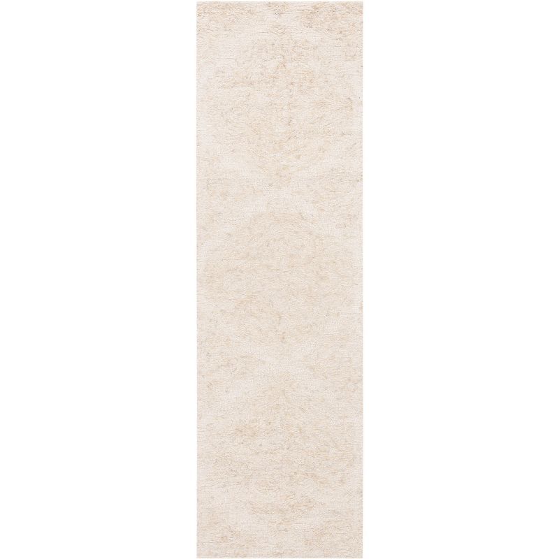 Ivory Abstract Hand-Tufted Wool Runner Rug 2'3" x 6'