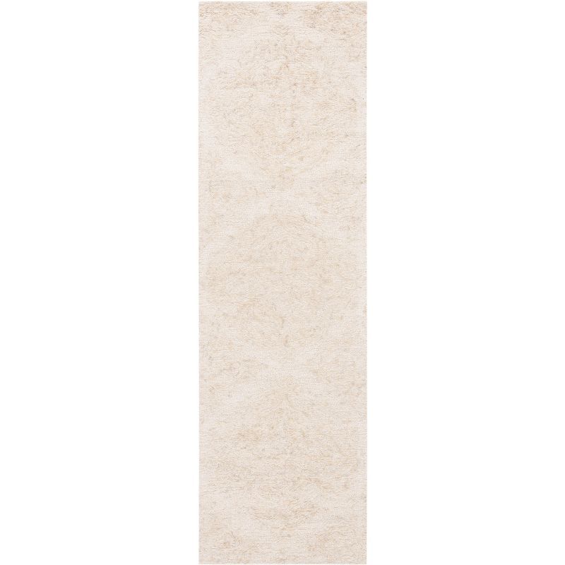 Ivory Abstract Hand-Tufted Wool Runner Rug 2'3" x 6'