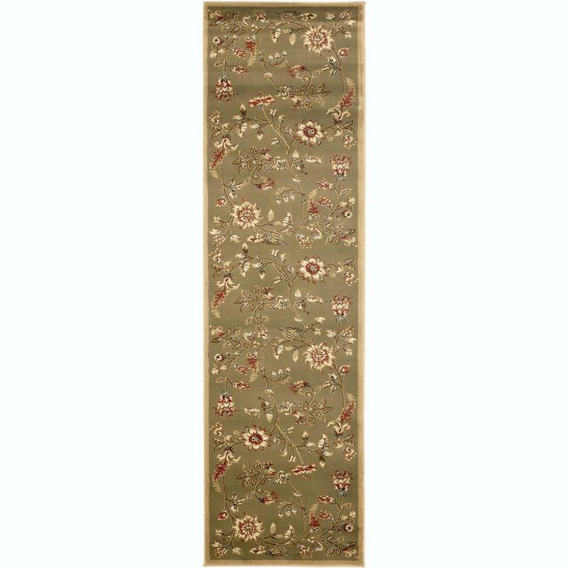 Elegant Blue Floral 27" Synthetic Easy-Care Area Rug