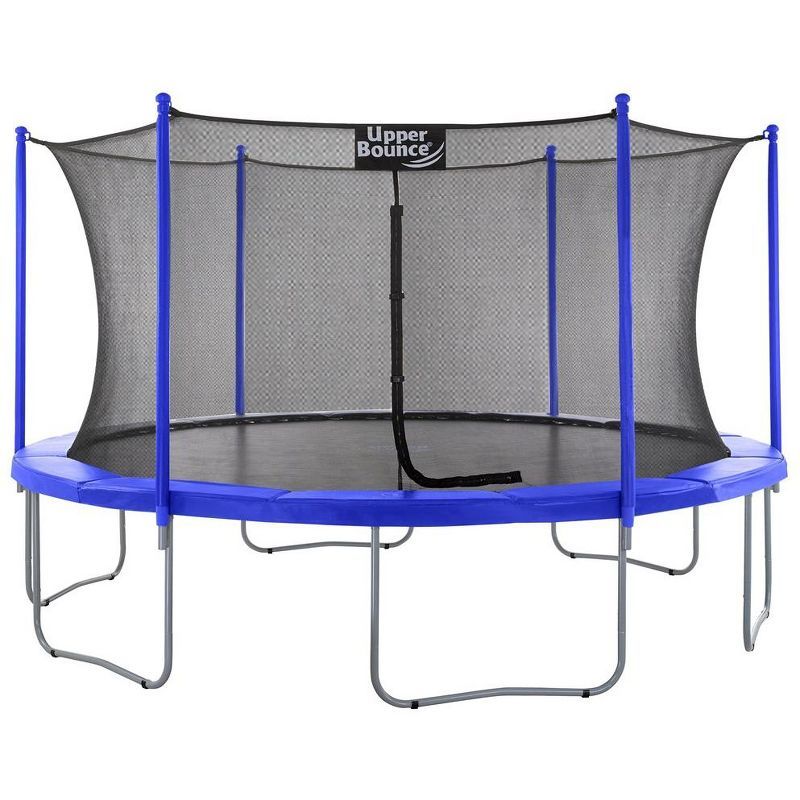 15 FT Blue Round Trampoline with Safety Enclosure