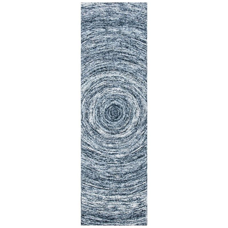 Gray and Blue Hand-Tufted Wool Area Rug