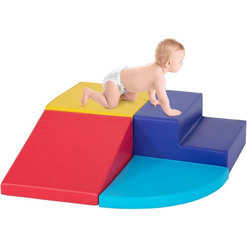 4-Piece Multicolor Foam Climbing Blocks for Toddlers