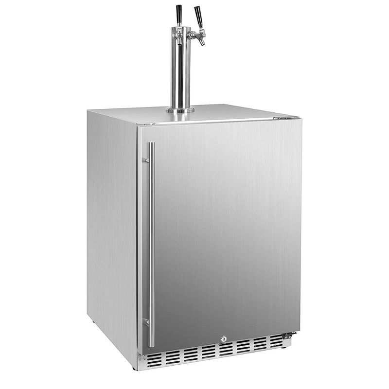 Full Size Stainless Steel Dual Tap Kegerator with LED Control