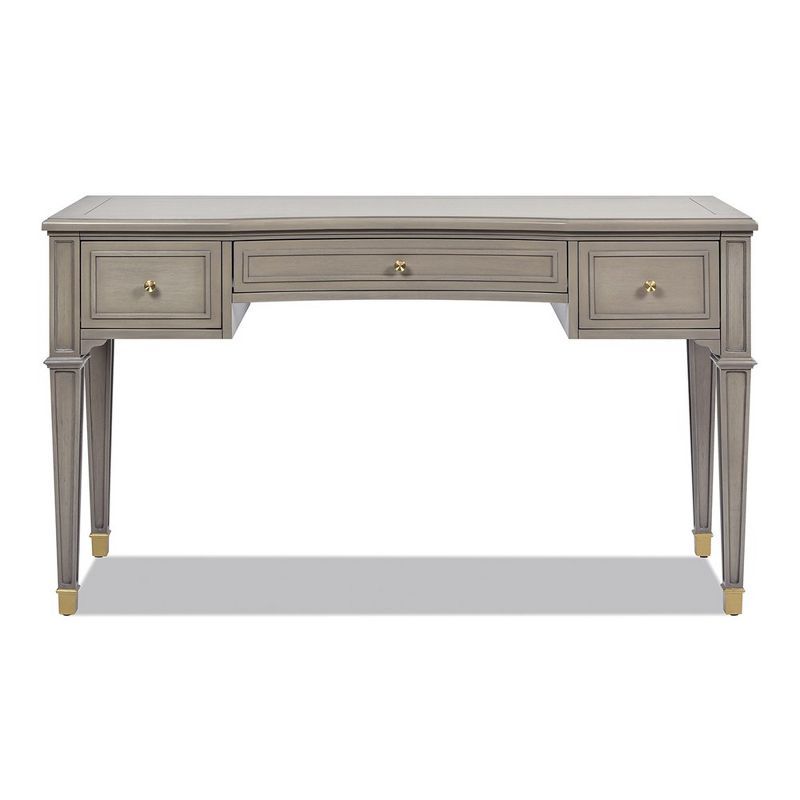 Dauphin 55" Gray Cashmere Wood Executive Desk with Drawers