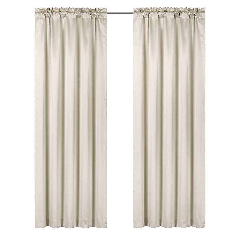 Beige Faux Silk Sheer Rod Pocket Window Panel