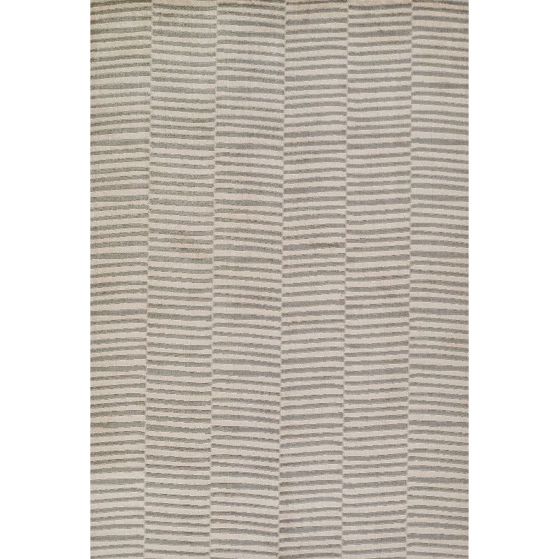 Xander Gray Striped 8' x 10' Wool and Synthetic Rug