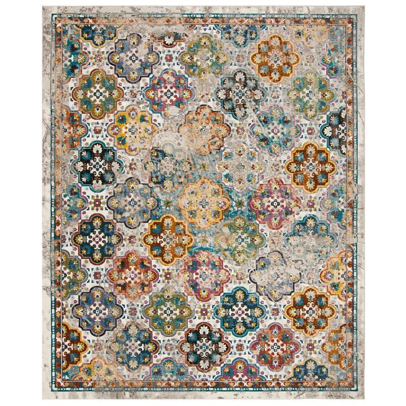 Aria Beige Multicolor Synthetic 8' x 10' Area Rug