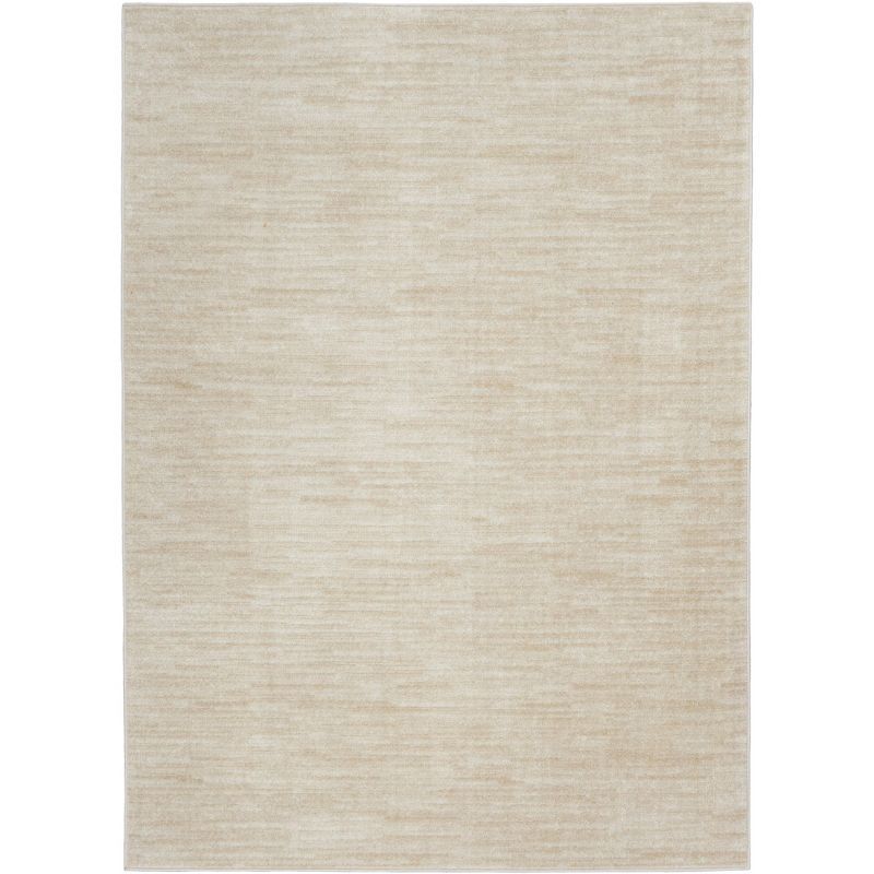 Elegant Ivory-Beige Round Indoor/Outdoor Area Rug, 4' Diameter