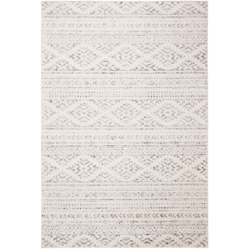 Gray and Ivory Hand-knotted Synthetic 6' x 9' Area Rug