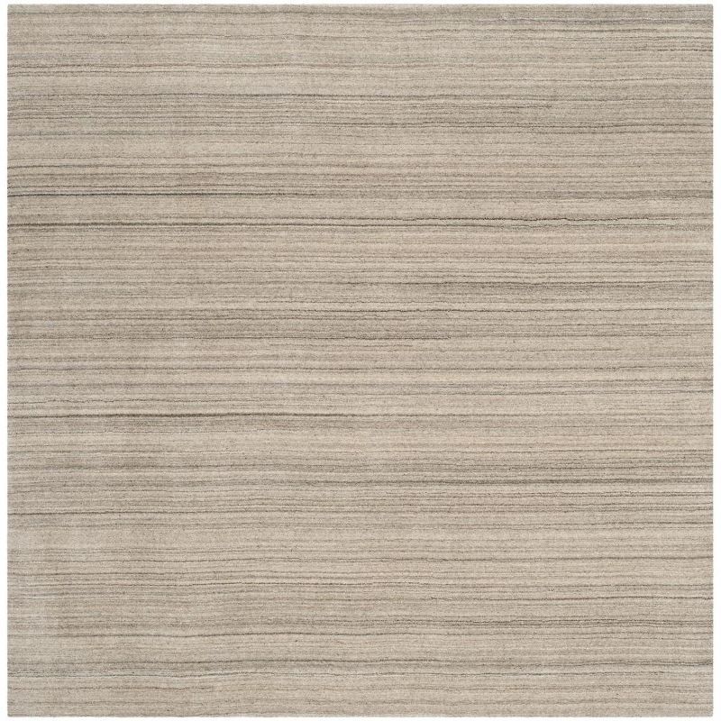 Elysian Square Hand-Knotted Wool Rug in Soothing Gray - 6'