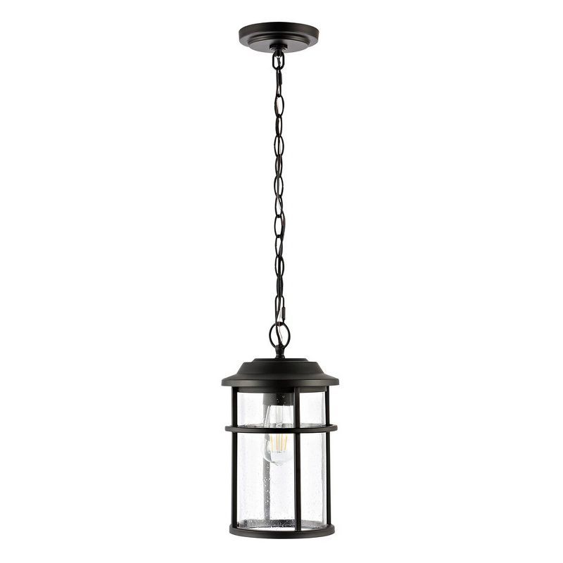 Cianna Matte Black LED Outdoor Pendant with Glass Shade