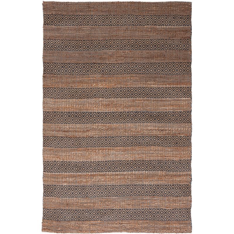 Handwoven Charcoal & Natural Cotton 9' x 12' Area Rug