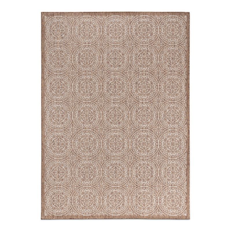 Transitional Brown Floral 8' x 10' Flatwoven Synthetic Area Rug