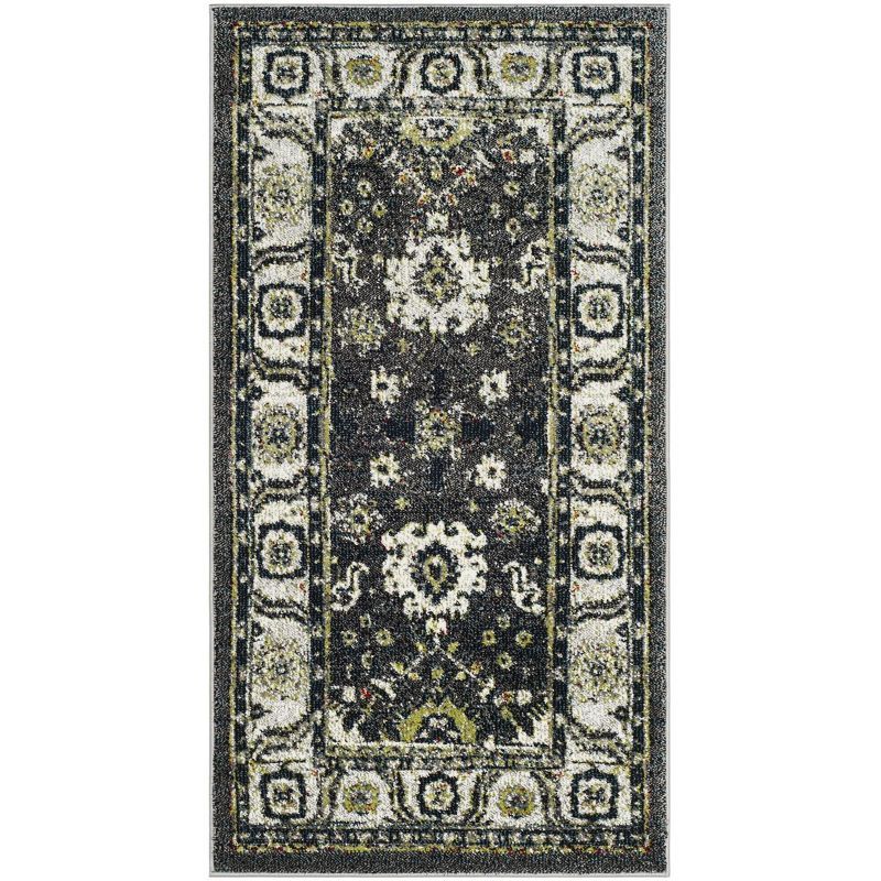 Gray High Pile Synthetic Hand-knotted Rectangular Area Rug