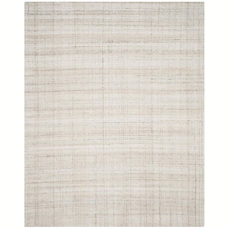 Ivory Abstract Hand-Tufted Wool Blend 8' x 10' Area Rug