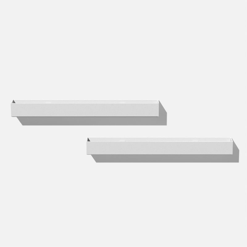 White 32" Composite Geo Series Trough Hanging Planter - 2-Pack