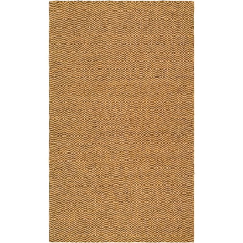 Gold Handwoven Geometric 4' x 6' Synthetic Area Rug