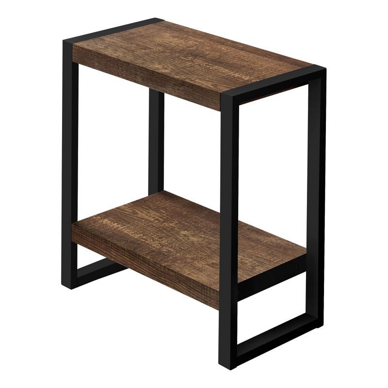 Black and Brown Reclaimed Wood Rectangular End Table