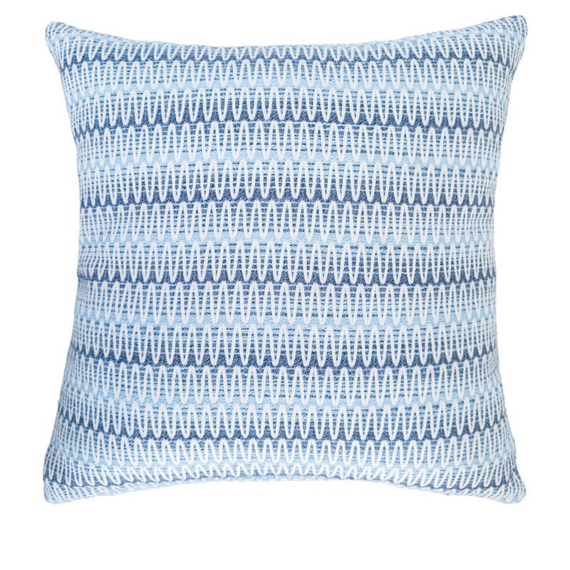 Summer Twist Blue 20x20 Indoor Outdoor Woven Pillow