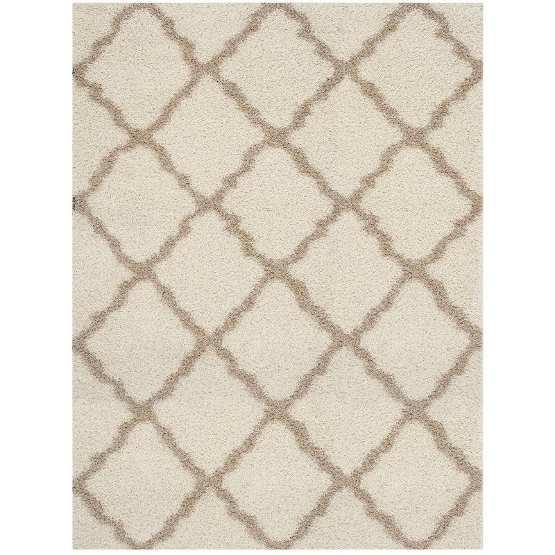 Ivory & Beige Luxe Shag 8' x 10' Hand-knotted Synthetic Rug