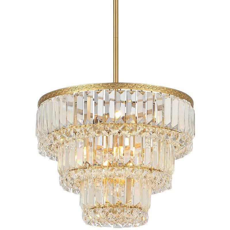 Vienna Soft Gold 3-Tier Crystal Chandelier with LED Lights