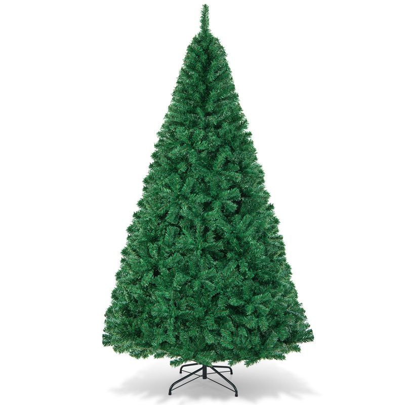 8ft Green PVC Pine Christmas Tree with Metal Stand