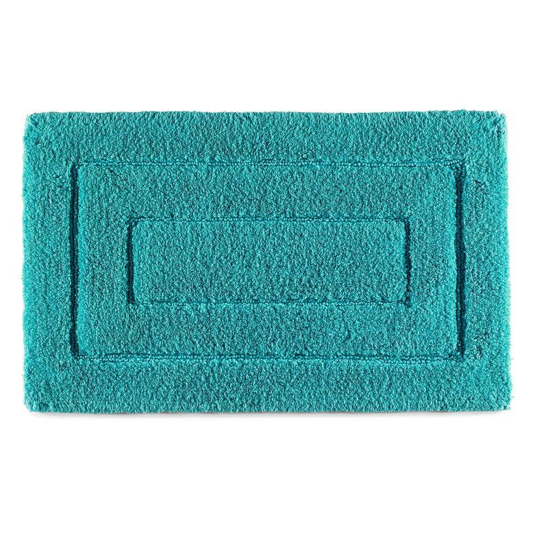 Turquoise Cotton Handmade Tufted Bath Mat 20" x 32"