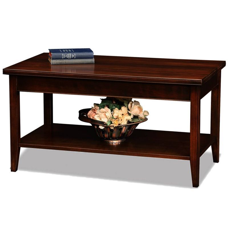 Elegant Solid Wood Rectangular Coffee Table in Chocolate Cherry