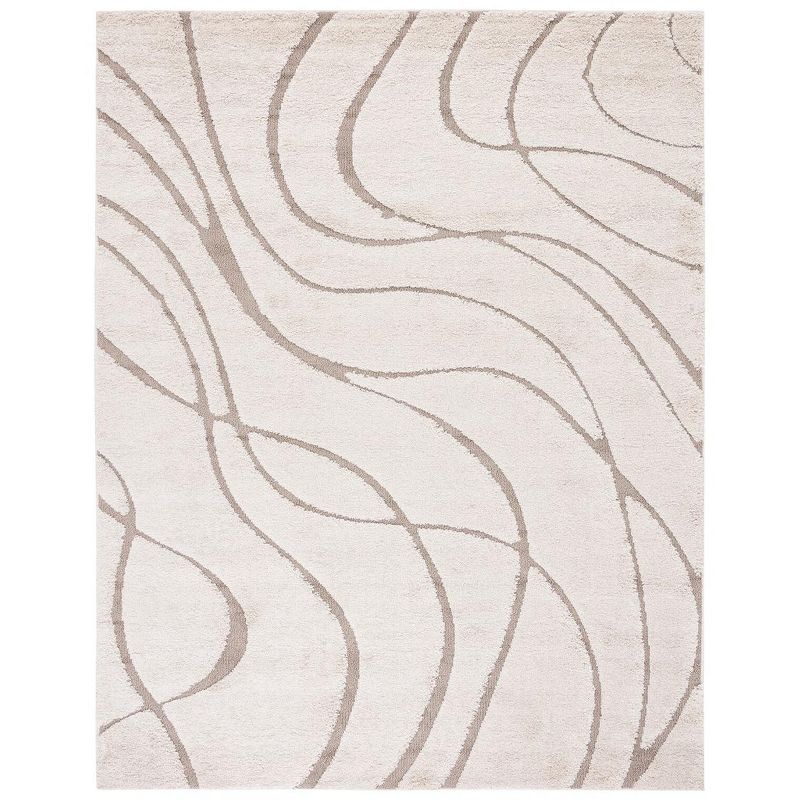 Cozy Cream-Beige Reversible Shag Area Rug 8' x 10'