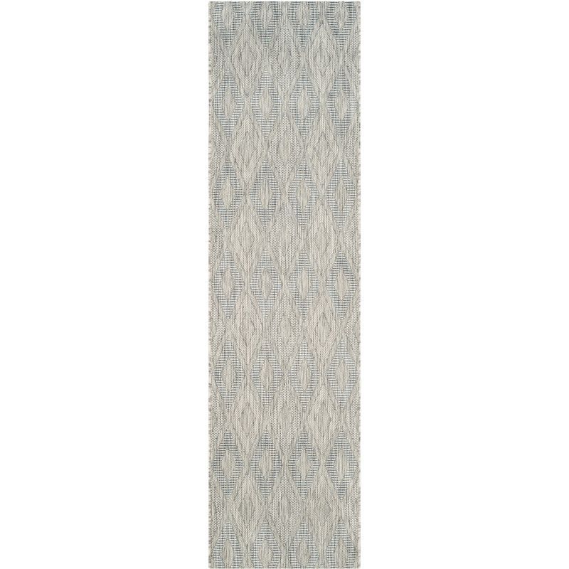 Reversible Gray Synthetic 27" Indoor/Outdoor Stain-Resistant Rug