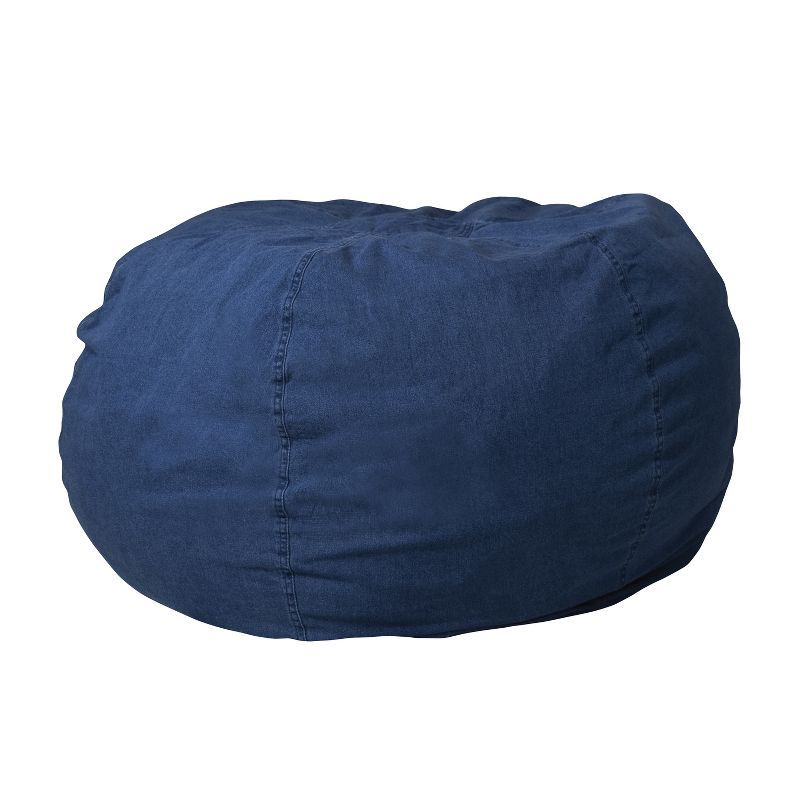 Oversized Denim Bean Bag Chair with Removable Cover