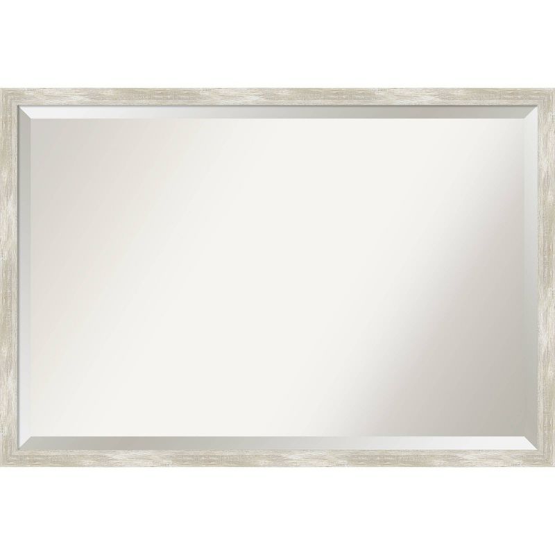 Crackled Metallic 44'' Silver Rectangular Vanity Wall Mirror