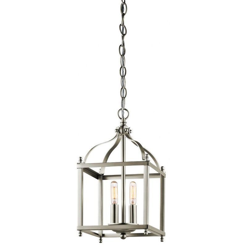 Larkin Mini 8" Traditional Brushed Nickel & Glass Pendant Light