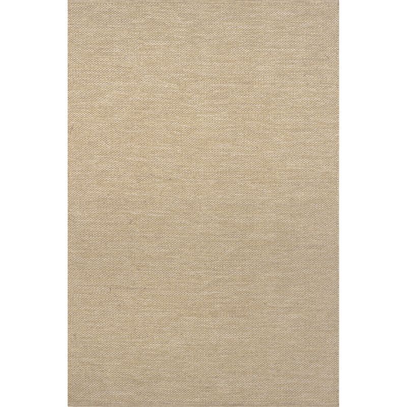 Handwoven Beige Cotton 5'x8' Farmhouse Area Rug