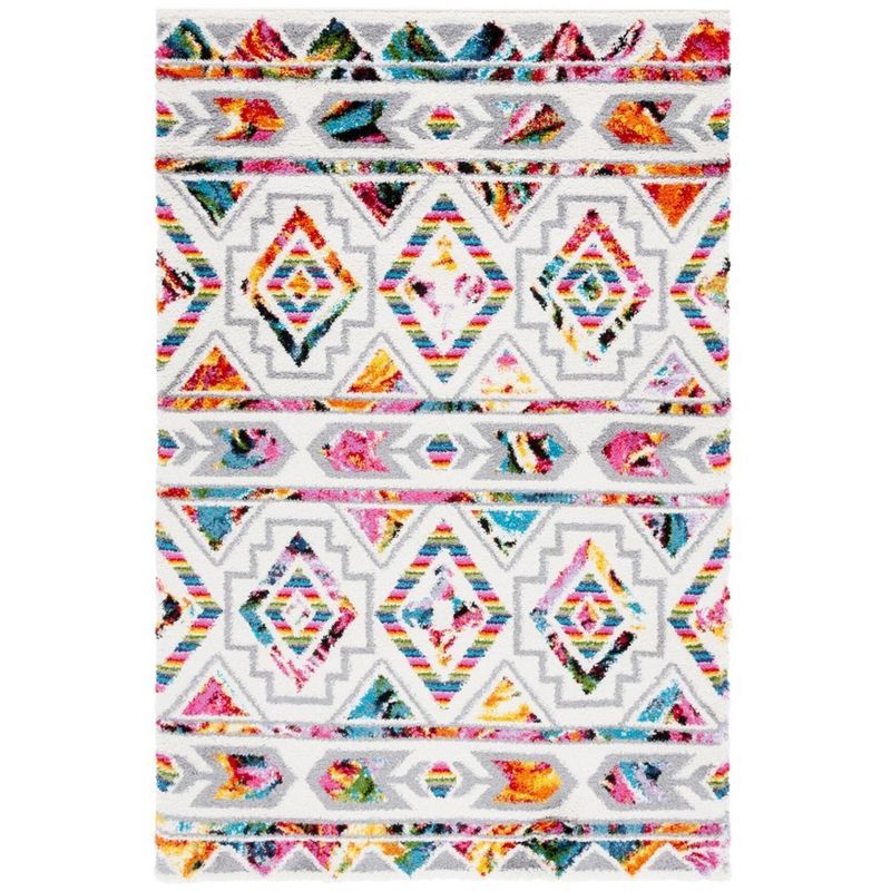 Fiesta Multicolor High Pile Shag Area Rug