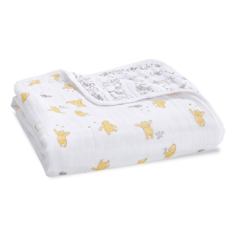 Winnie the Pooh Reversible Cotton Muslin Baby Blanket