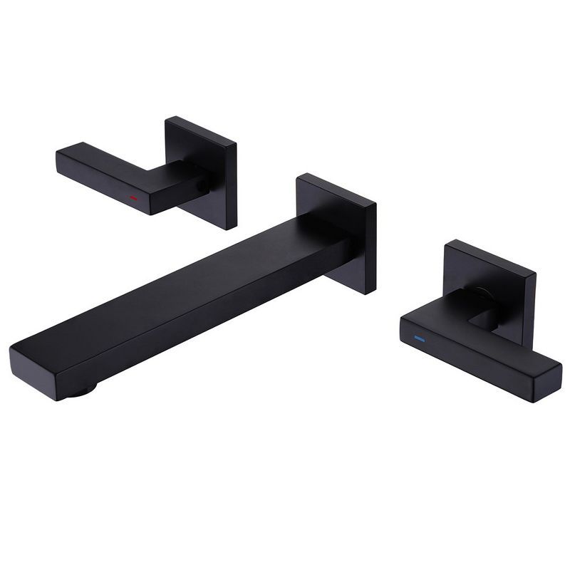 Matte Black Two-Handle Wall-Mount Bathroom Faucet