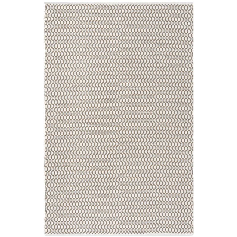 Ivory and Beige Handwoven Wool Cotton 8' x 10' Area Rug