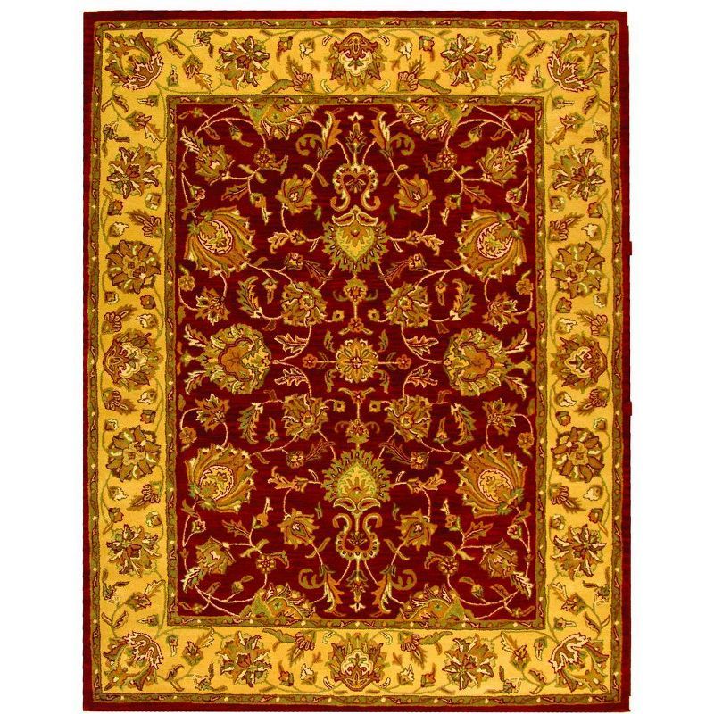 Heritage Red and Gold Hand-Tufted Wool Area Rug