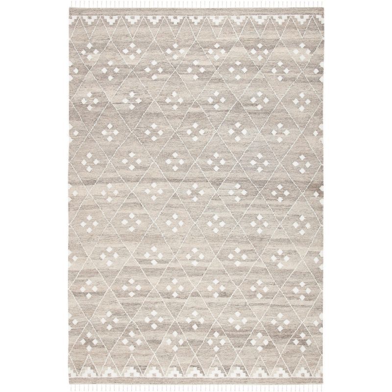 Natural Ivory 4' x 6' Handmade Wool Viscose Area Rug