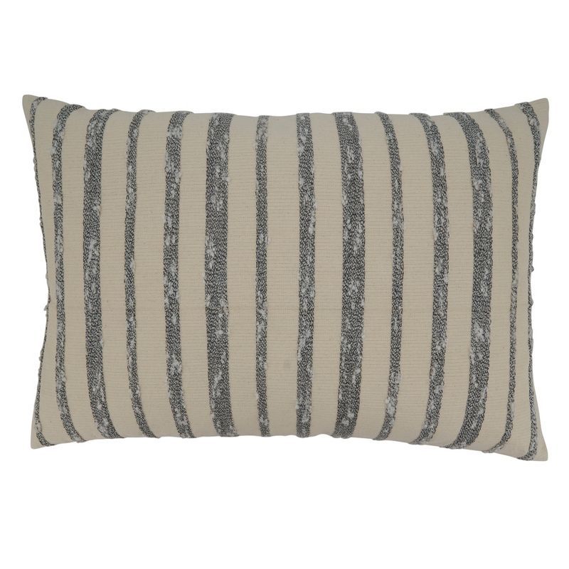 Black and White Striped Down Filled Throw Pillow